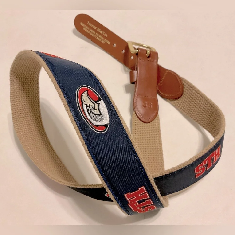 STH High quality men's leather belt, cotton braid.